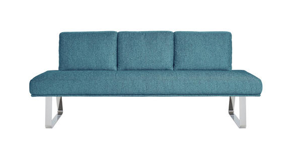 SITZBANK 224/92/78 cm  in Hellblau  - Chromfarben/Hellblau, Design, Textil/Metall (224/92/78cm) - Dieter Knoll