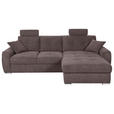 ECKSOFA in Mikrofaser Braun 276/193 cm - Chromfarben/Braun, MODERN, Kunststoff/Textil (276/193cm) - Hom`in