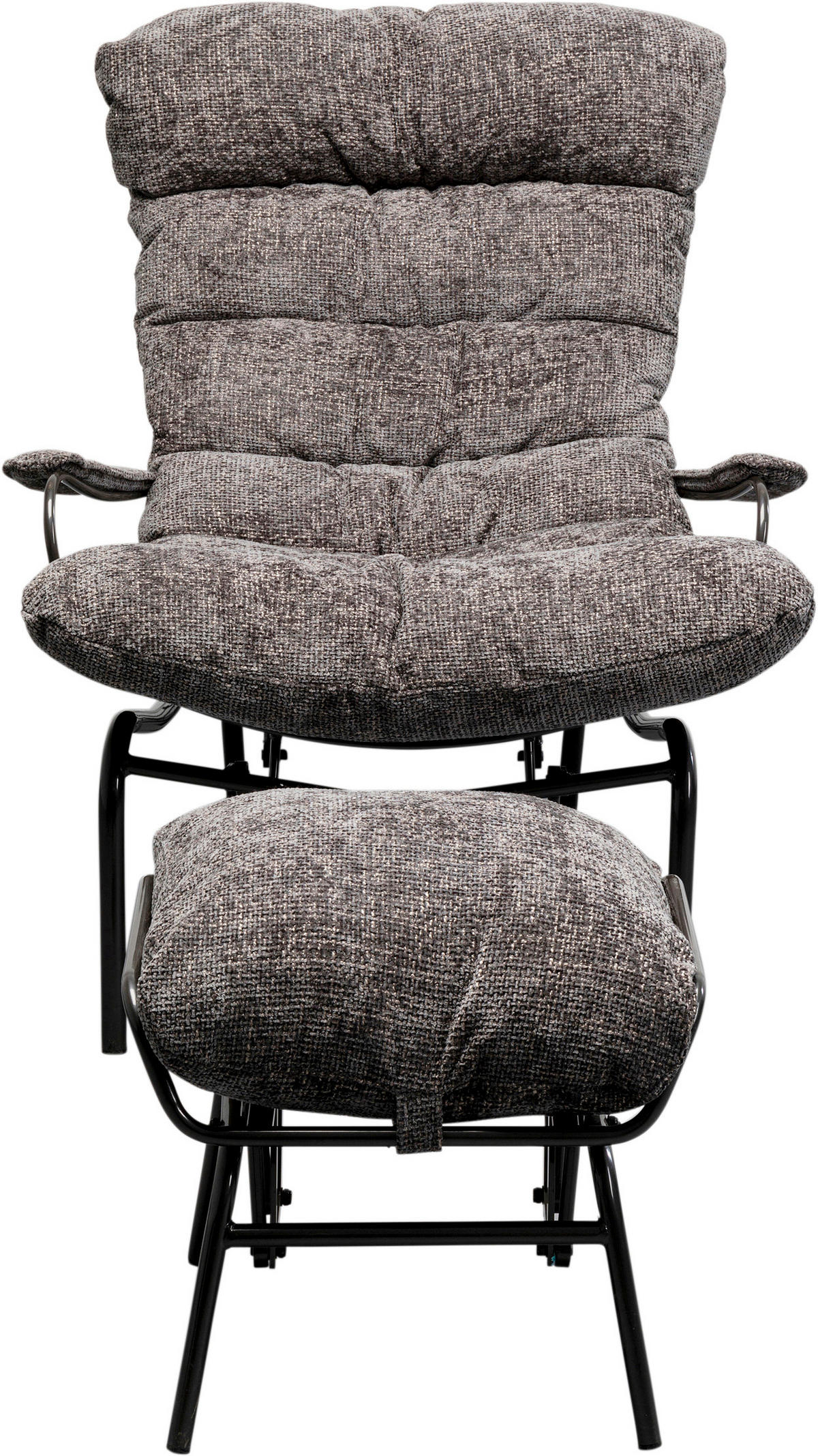 SESSELSET Mikrofaser Hocker    - Schwarz/Grau, Design, Textil/Metall (83/97/106cm) - Kare-Design