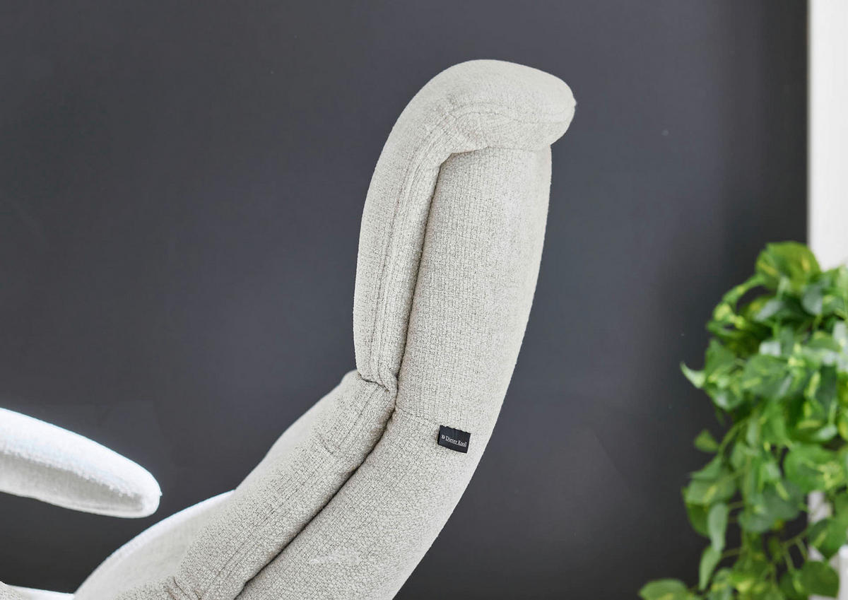 RELAXSESSEL Dieter Knoll Chenille    - Hellgrau/Schwarz, Design, Textil/Metall (71/110/83cm) - Dieter Knoll