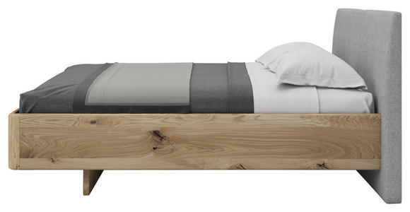 BETT 160/200 cm in Eichefarben, Grau - Eichefarben/Grau, Natur, Holz/Textil (160/200cm) - Valnatura