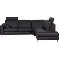 ECKSOFA in Echtleder Anthrazit  - Chromfarben/Anthrazit, Konventionell, Leder/Metall (272/293cm) - Valdera