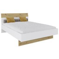 BETT 140/200 cm  in Weiss, Eiche Artisan   - Weiss/Eiche Artisan, Konventionell, Holzwerkstoff (140/200cm) - Hom`in