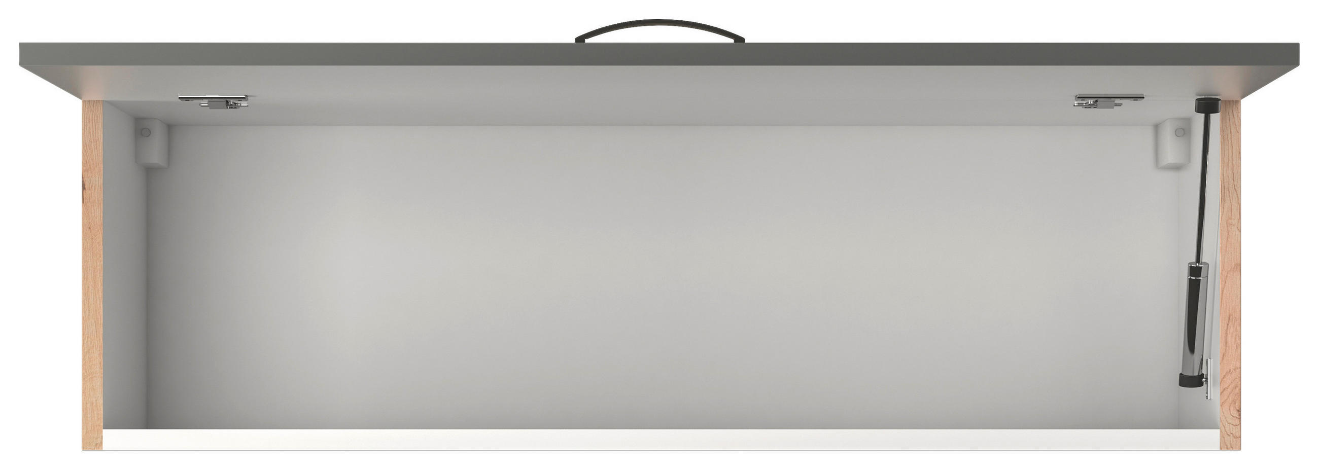 KÜCHENOBERSCHRANK 100/32/32 cm in Dunkelgrau, Eiche San Remo - Edelstahlfarben/Dunkelgrau, MODERN, Holzwerkstoff/Metall (100/32/32cm) - FlexWell