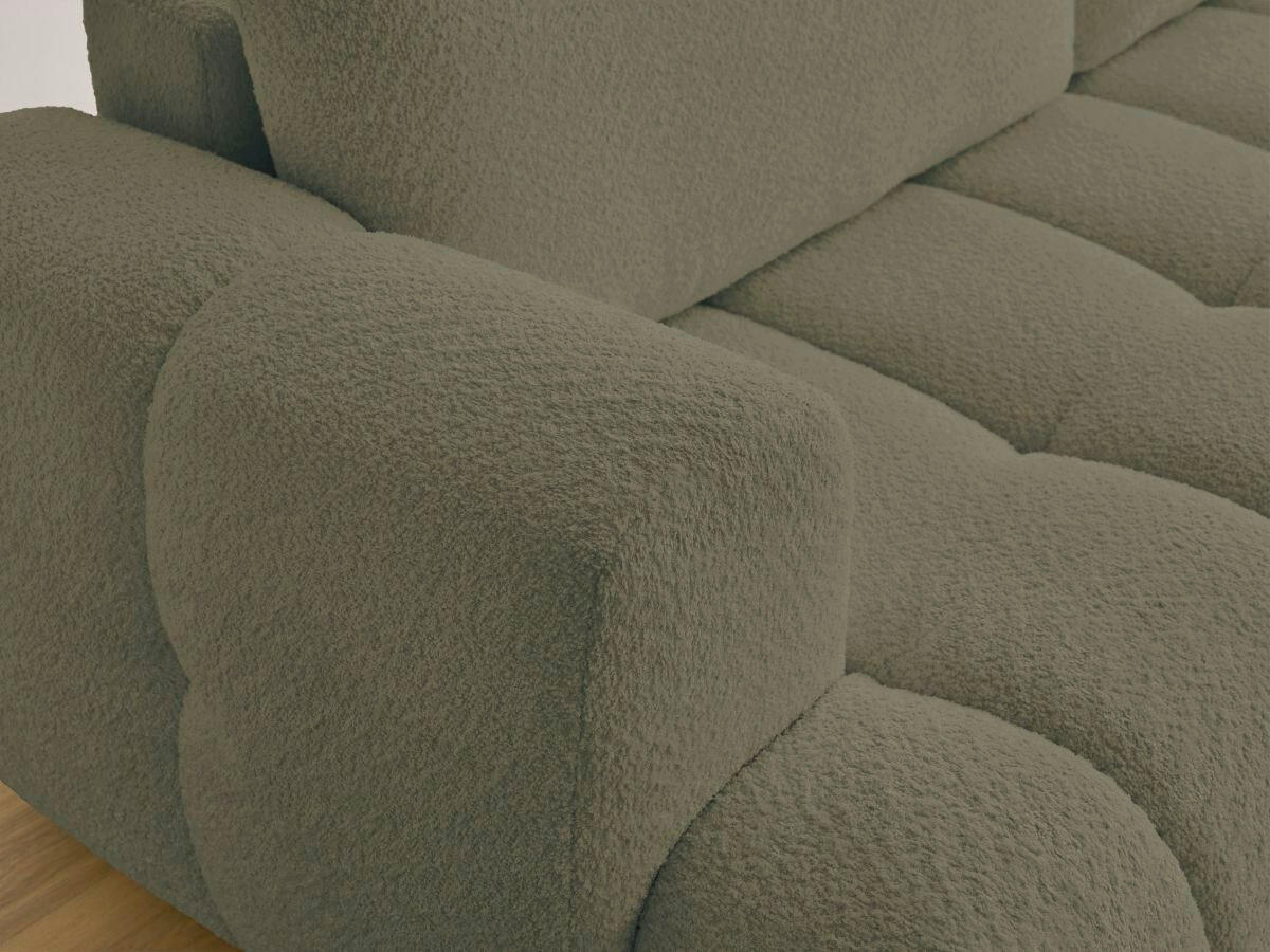 SCHLAFSOFA FUJI Bouclé Grün  inkl.  - Schwarz/Grün, MODERN, Kunststoff/Textil (251/113/88cm)