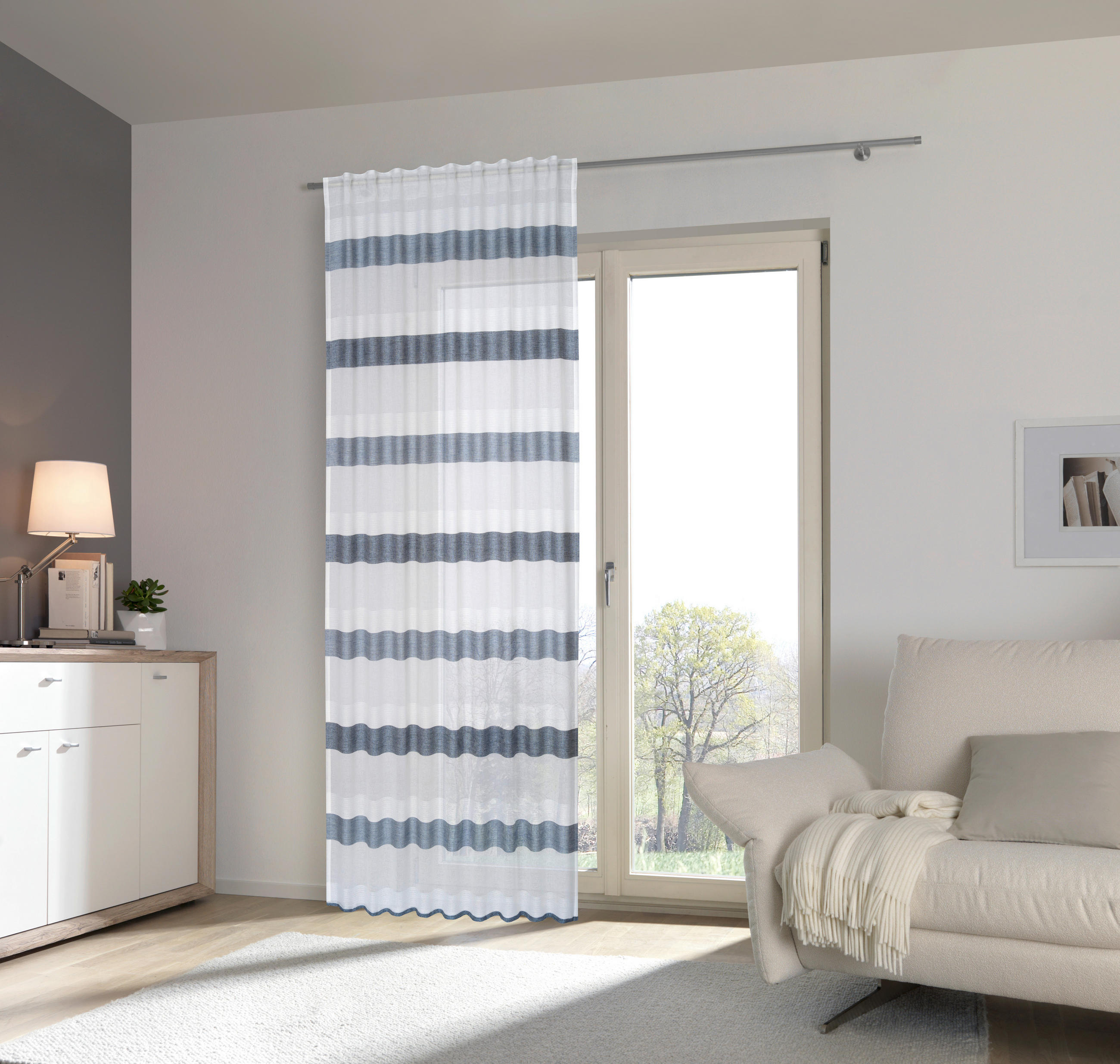 GOTOVA ZAVJESA plava 135/245 cm   - plava, Konvencionalno, tekstil (135/245cm) - Esposa