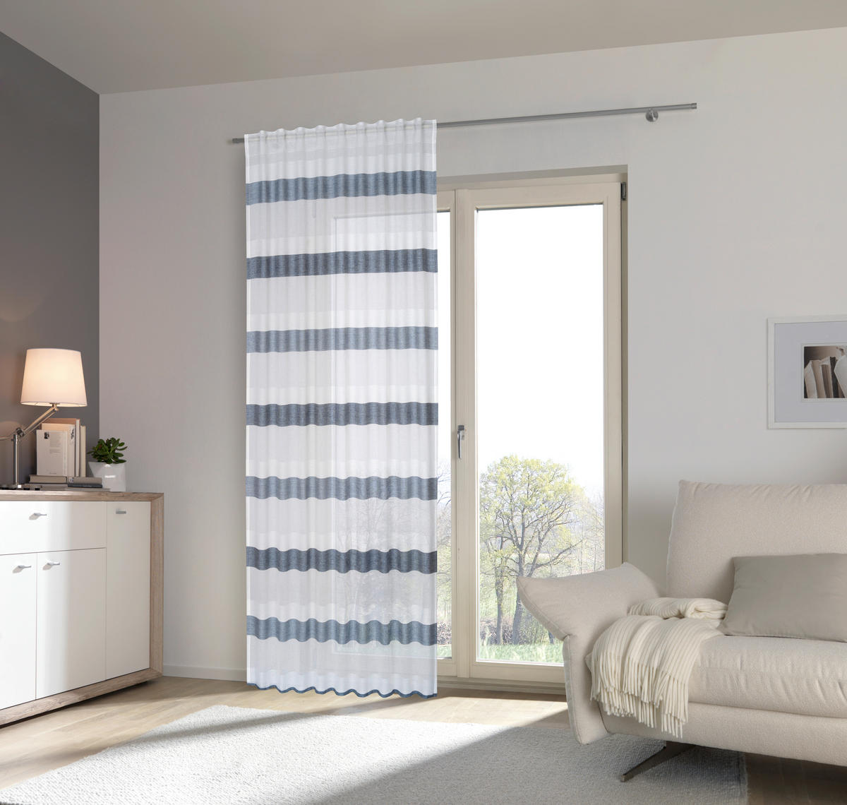 GOTOVA ZAVESA plava - plava, Konvencionalno, tekstil (135/245cm) - Esposa