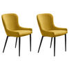 STUHL 2 Stück  in Bouclé Textil  - Gelb/Schwarz, MODERN, Textil/Metall (52/82/60cm) - Livetastic