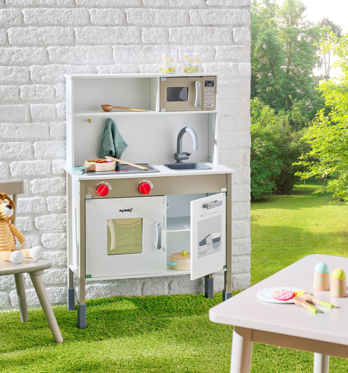 KINDERKÜCHE - Schwarz/Weiß, Basics, Holz/Holzwerkstoff (60/90/30cm) - My Baby Lou