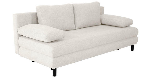 SCHLAFSOFA Lia in Webstoff Creme  - Creme/Schwarz, Design, Textil/Metall (197/84/92,5cm) - Hom`in