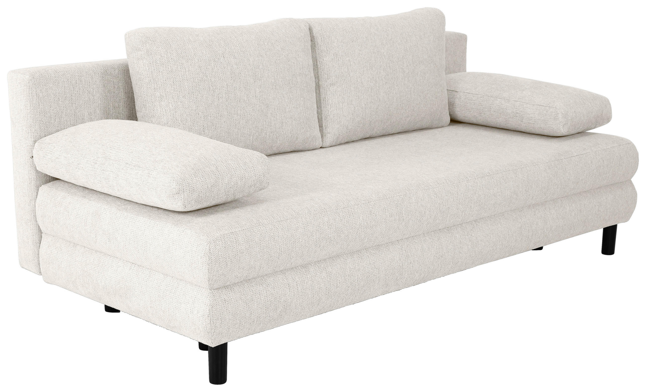 SCHLAFSOFA Webstoff Creme  - Creme/Schwarz, Design, Textil/Metall (197/84/92,5cm) - home24