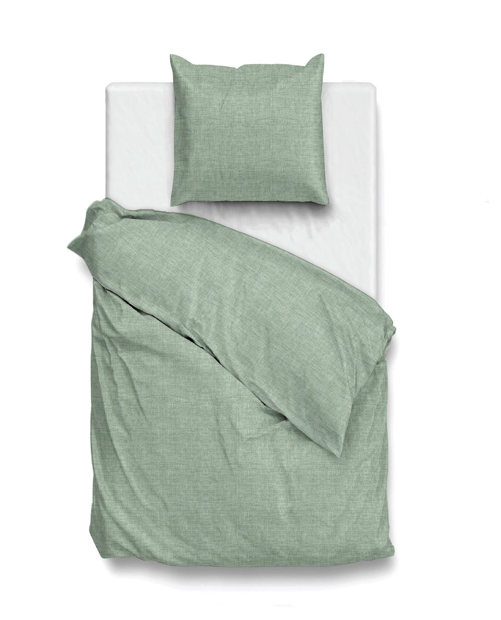 BETTWÄSCHE Lino Renforcé 155/220 cm  - Olivgrün, Basics, Textil (155/220cm)