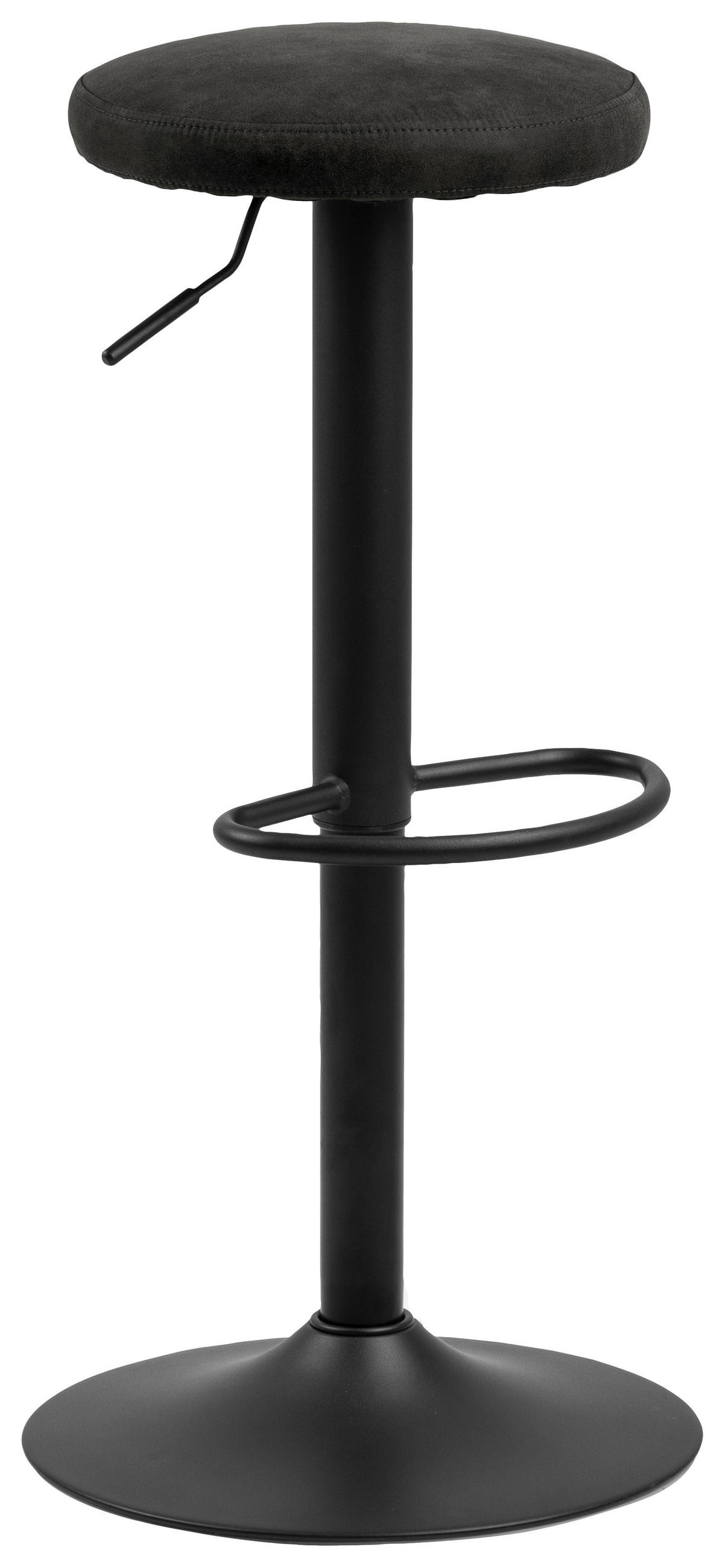 Taburet De Bar din textil, antracit - antracit/negru, Design, metal/textil (40/62-82/40cm) - Carryhome