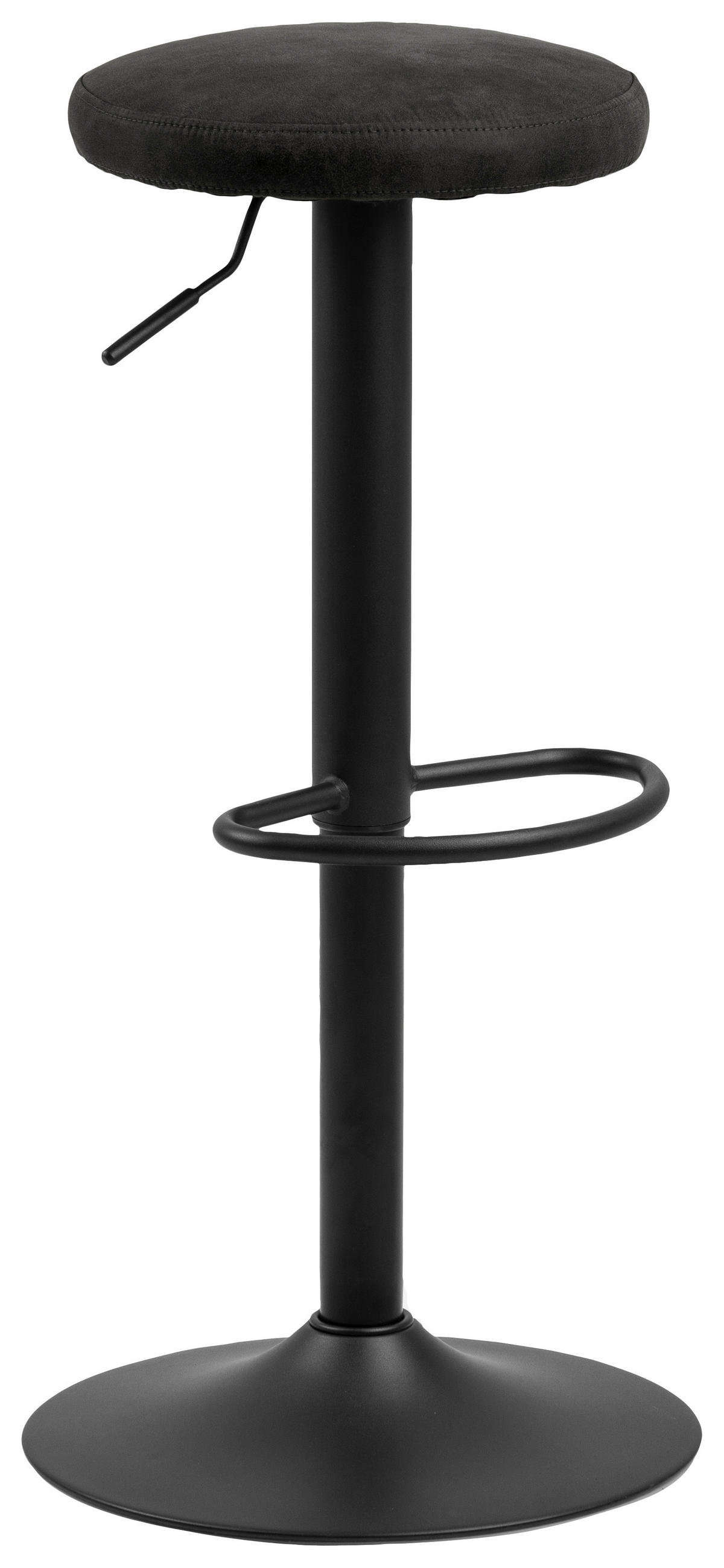 Taburet De Bar din textil, antracit - antracit/negru, Design, metal/textil (40/62-82/40cm) - Carryhome