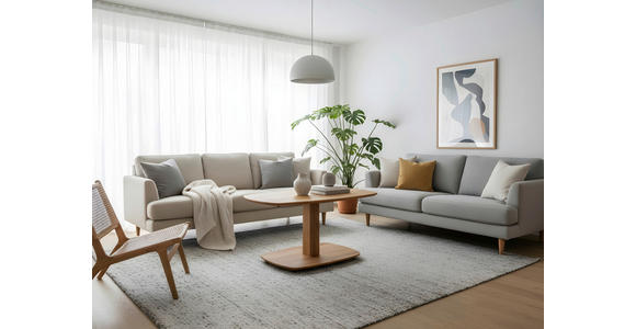 COUCHTISCH Eiche Hartholz 110/65/48-67 cm organisch Eichefarben  - Eichefarben, Design, Holz/Kunststoff (110/65/48-67cm) - Linea Natura