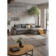 ECKSOFA in Flachgewebe Grau  294/173 cm  - Chromfarben/Weiß, Design, Kunststoff/Textil (294/173cm) - Carryhome