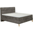 BOXSPRINGBETT 180/200 cm  in Dunkelgrau  - Eichefarben/Dunkelgrau, KONVENTIONELL, Holz/Textil (180/200cm) - Carryhome