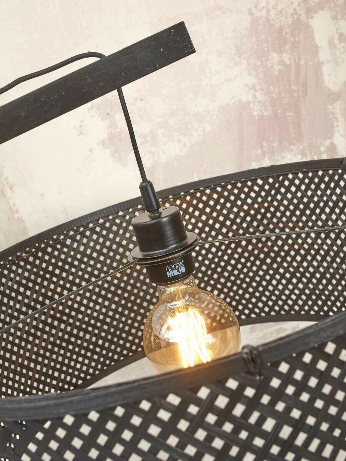 STEHLEUCHTE Industrial 58/32/150 cm  - Schwarz, Trend (58/32/150cm) - Good & Mojo