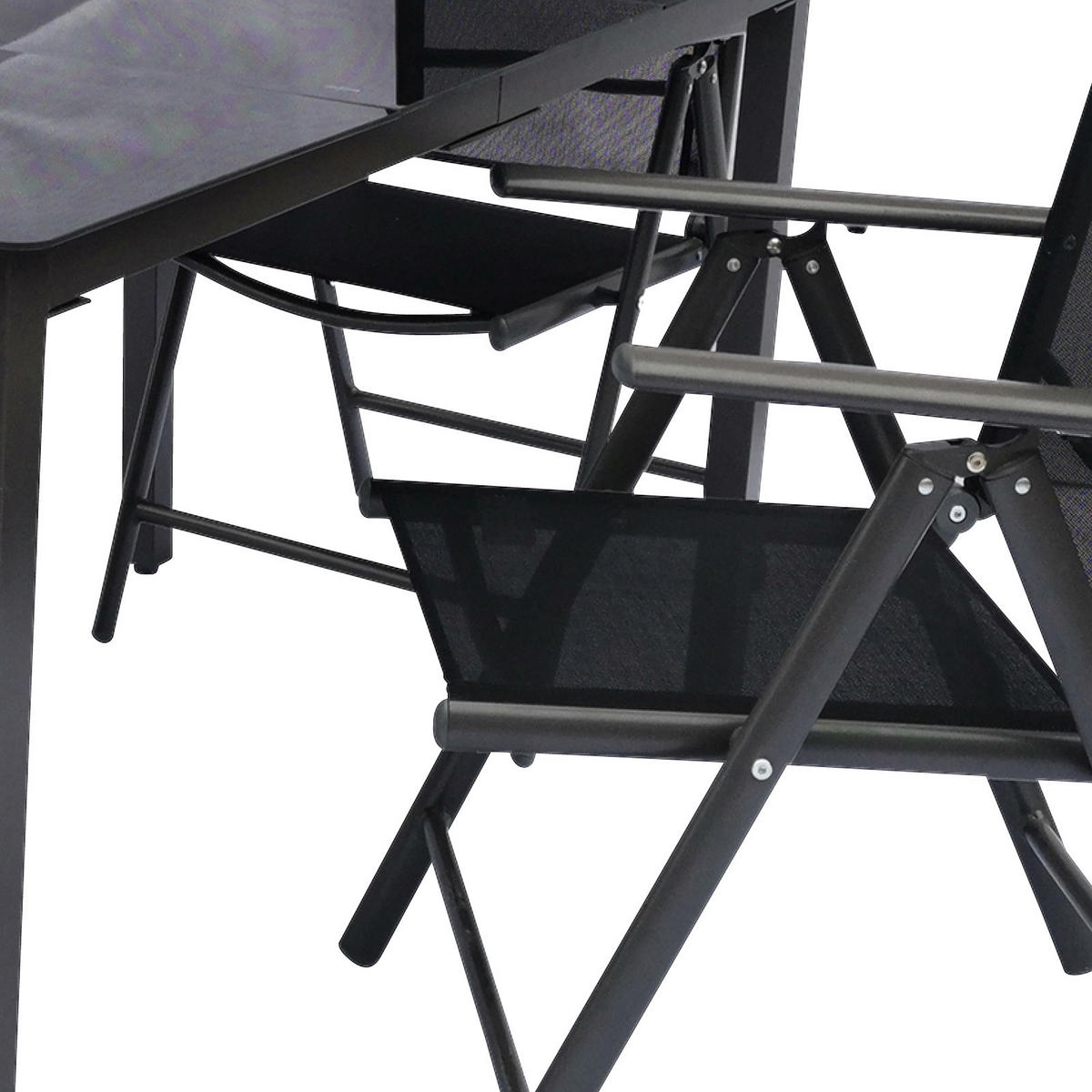 GARTENGARNITUR 5-teilig Aluminium  - Schwarz, Basics, Metall (140/73/80cm) - MID.YOU