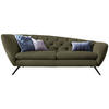 CHESTERFIELD-SOFA in Mikrofaser Olivgrün  - Schwarz/Olivgrün, Design, Textil/Metall (223/84/90cm) - Pure Home Lifestyle
