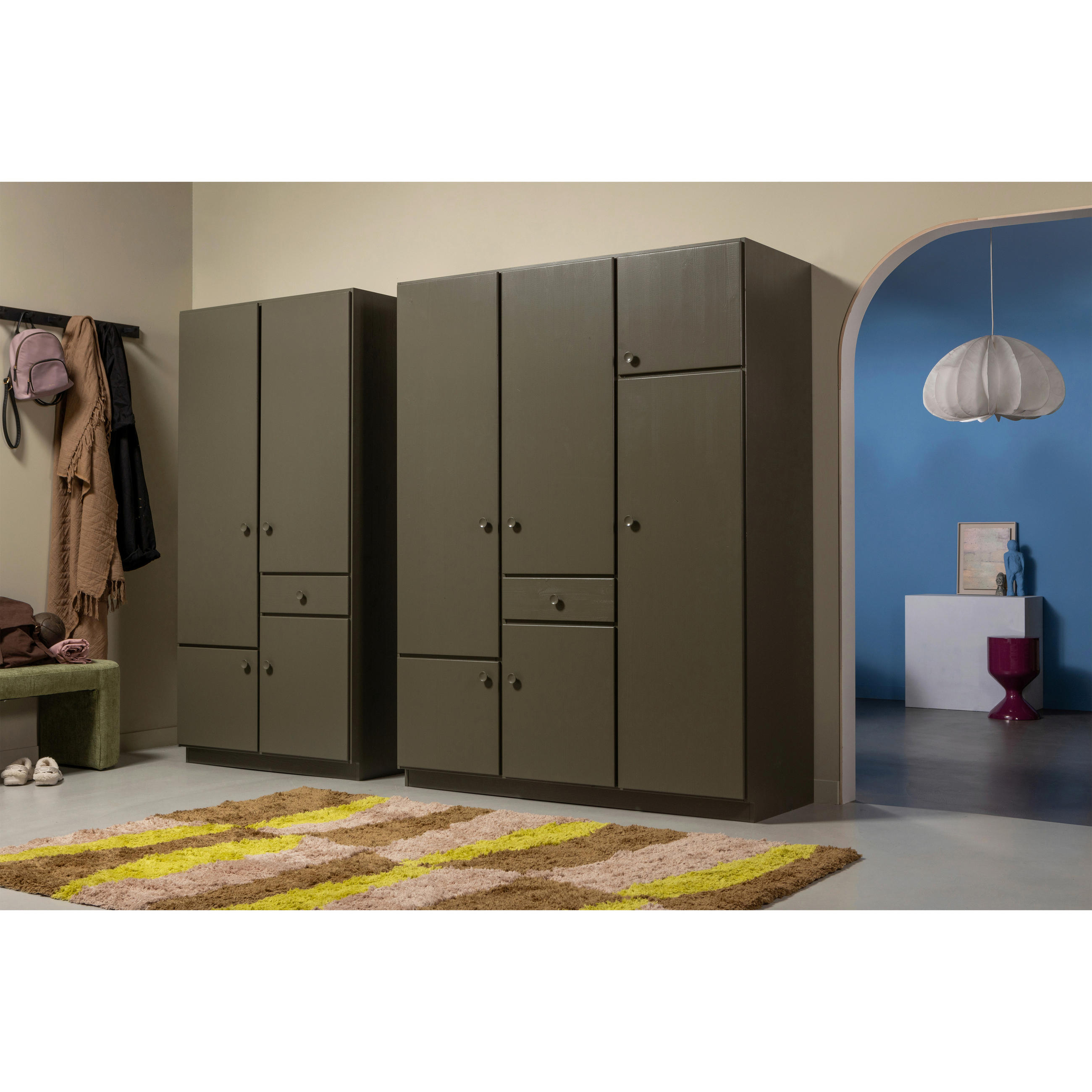 GARDEROBENSCHRANK Alfie  in 107/210/60 cm  - Waldgrün, Design, Holz (107/210/60cm) - Livetastic