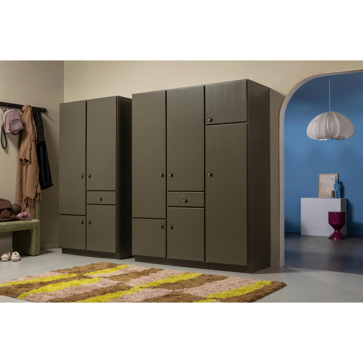 GARDEROBENSCHRANK Alfie  in 107/210/60 cm  - Waldgrün, Design, Holz (107/210/60cm) - Livetastic