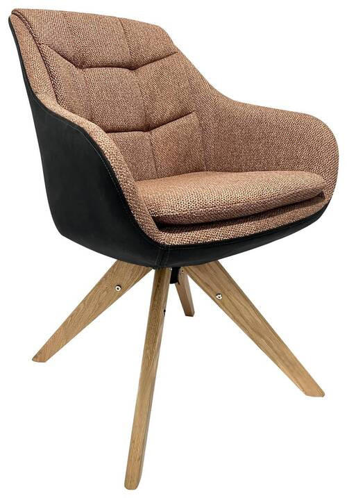 ARMLEHNSTUHL  in Webstoff, Mikrofaser  - Rostfarben/Eichefarben, KONVENTIONELL, Holz/Textil (57/83,5/60cm) - Landscape