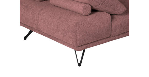 ECKSOFA Altrosa Flachgewebe  - Schwarz/Altrosa, KONVENTIONELL, Textil/Metall (310/240cm) - Carryhome