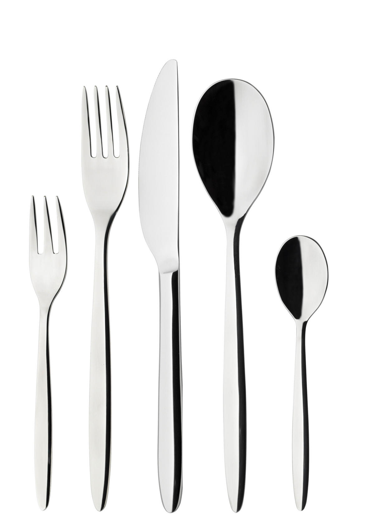 SADA PRÍBOROV chrómnikelmolybdénová oceľ, 30-dielne - strieborná, Basics, kov (35/3,5/35cm) - Berndorf