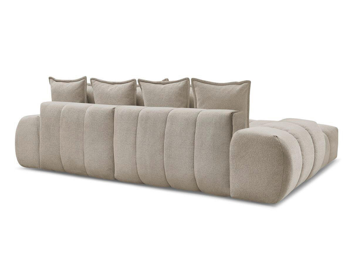 ECKSCHLAFSOFA EVEREST  mit Rücken echt, Armteil links, Armteil rechts Flachgewebe Taupe  - Taupe/Schwarz, MODERN, Kunststoff/Textil (180/318cm) - Livetastic