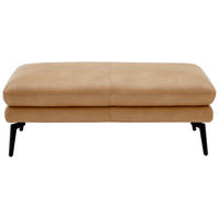 HOCKER Echtleder Honig  - Schwarz/Honig, Design, Leder/Metall (133/48/68cm) - Dieter Knoll