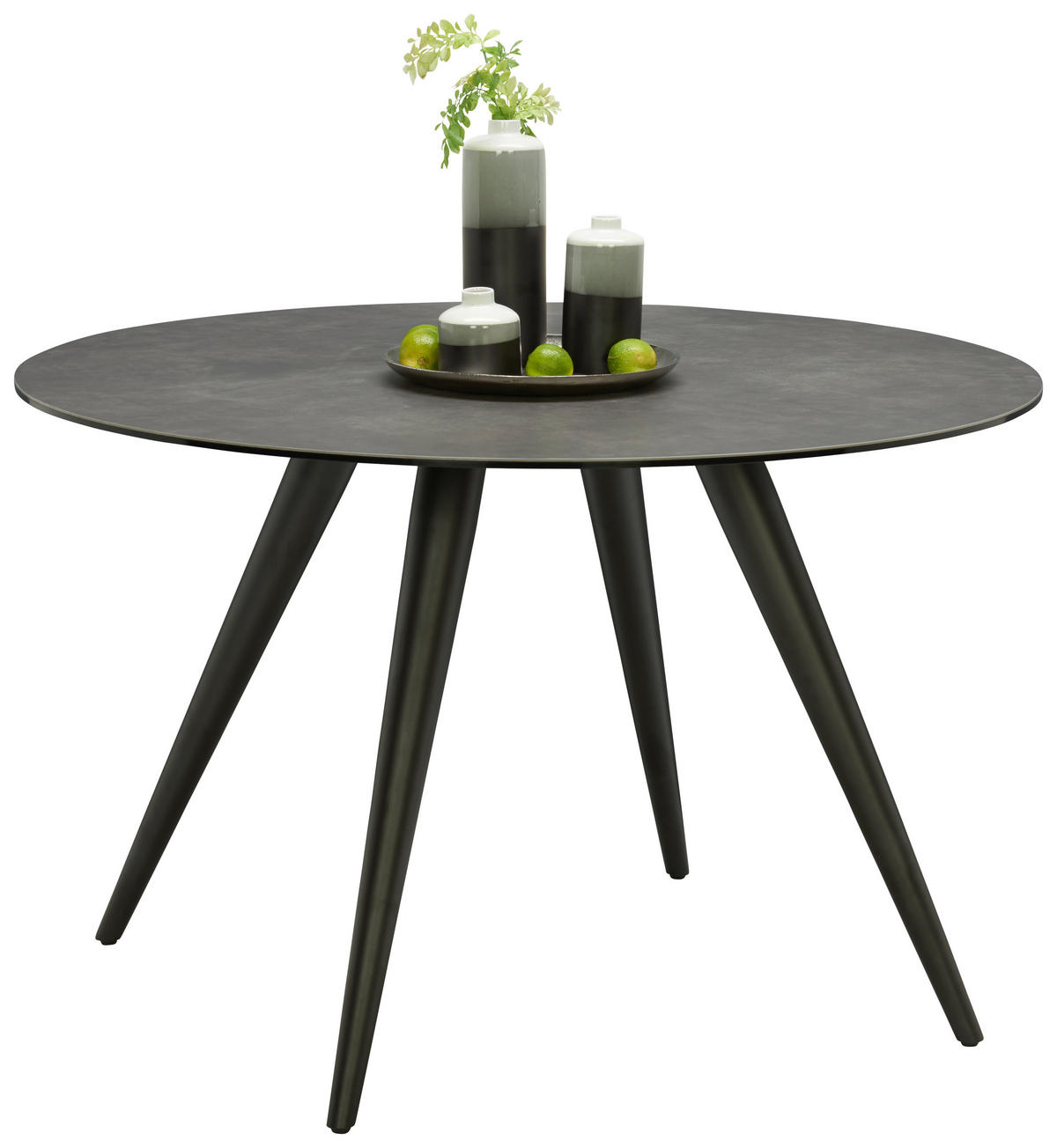 MASĂ din metal, ceramică  120/76 cm  - antracit/negru, Design, ceramică/metal (120/76cm) - Novel