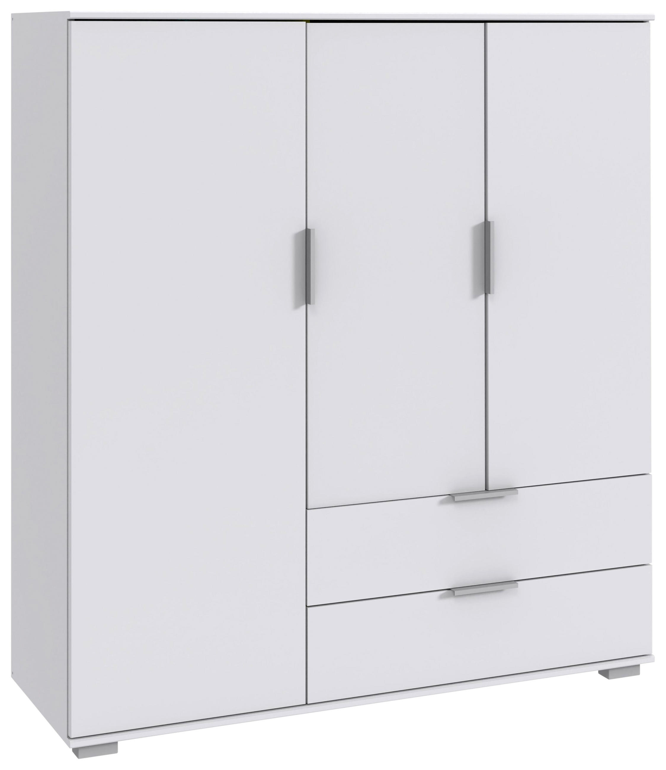 HÖG BYRÅ  130/140/40 cm 2 låda(or)  - vit/aluminiumfärg, Klassisk, metall/trämaterial (130/140/40cm) - Carryhome