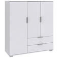 HIGHBOARD , 130/140/40 cm, 2 Schublade(n)  - Silberfarben/Alufarben, KONVENTIONELL, Holzwerkstoff/Kunststoff (130/140/40cm) - Carryhome
