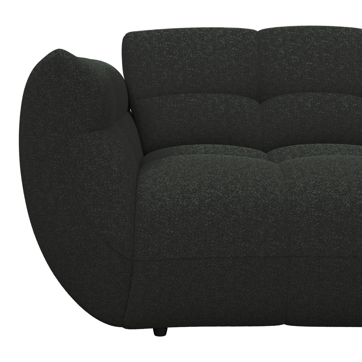 ECKSOFA Dunkelgrün Chenille  - Dunkelgrün/Schwarz, Trend, Kunststoff/Textil (280/178cm) - MID.YOU