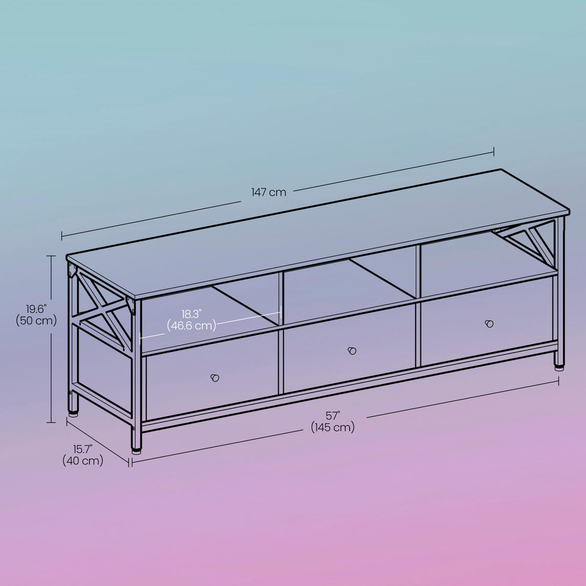 TV-ELEMENT 147/50/40 cm  - Dunkelbraun/Schwarz, Trend, Holzwerkstoff (147/50/40cm) - MID.YOU