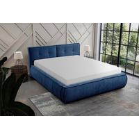 POLSTERBETT Lattenrost 180/200 cm  in Blau  - Blau/Beige, LIFESTYLE, Holz/Textil (180/200cm) - Livetastic