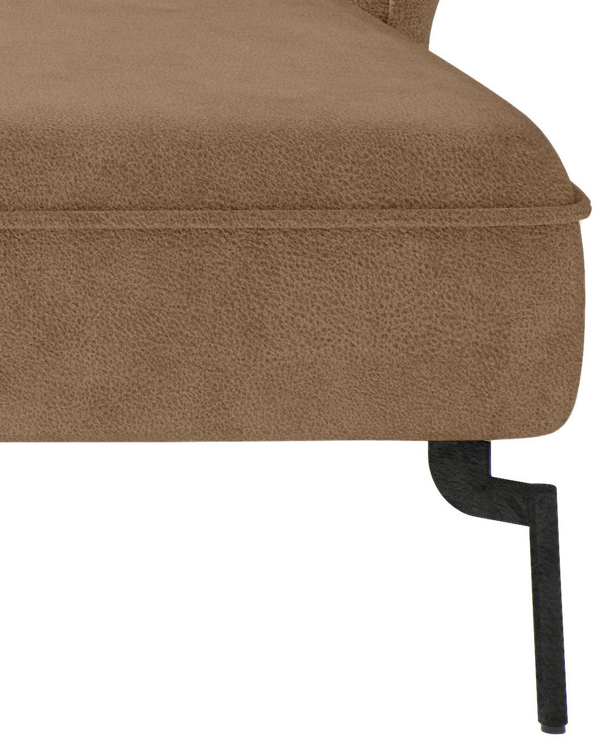 ENSEMBLE DE SALON in Flachgewebe Hellbraun  - Hellbraun/Edelstahlfarben, Design, Textil/Metall (265/185cm) - Livetastic