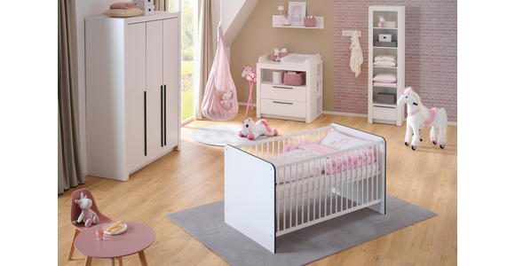 BABYKLEIDERSCHRANK Pulni  - Graphitfarben/Weiß, Basics, Holzwerkstoff/Kunststoff (137/195,5/56cm) - My Baby Lou