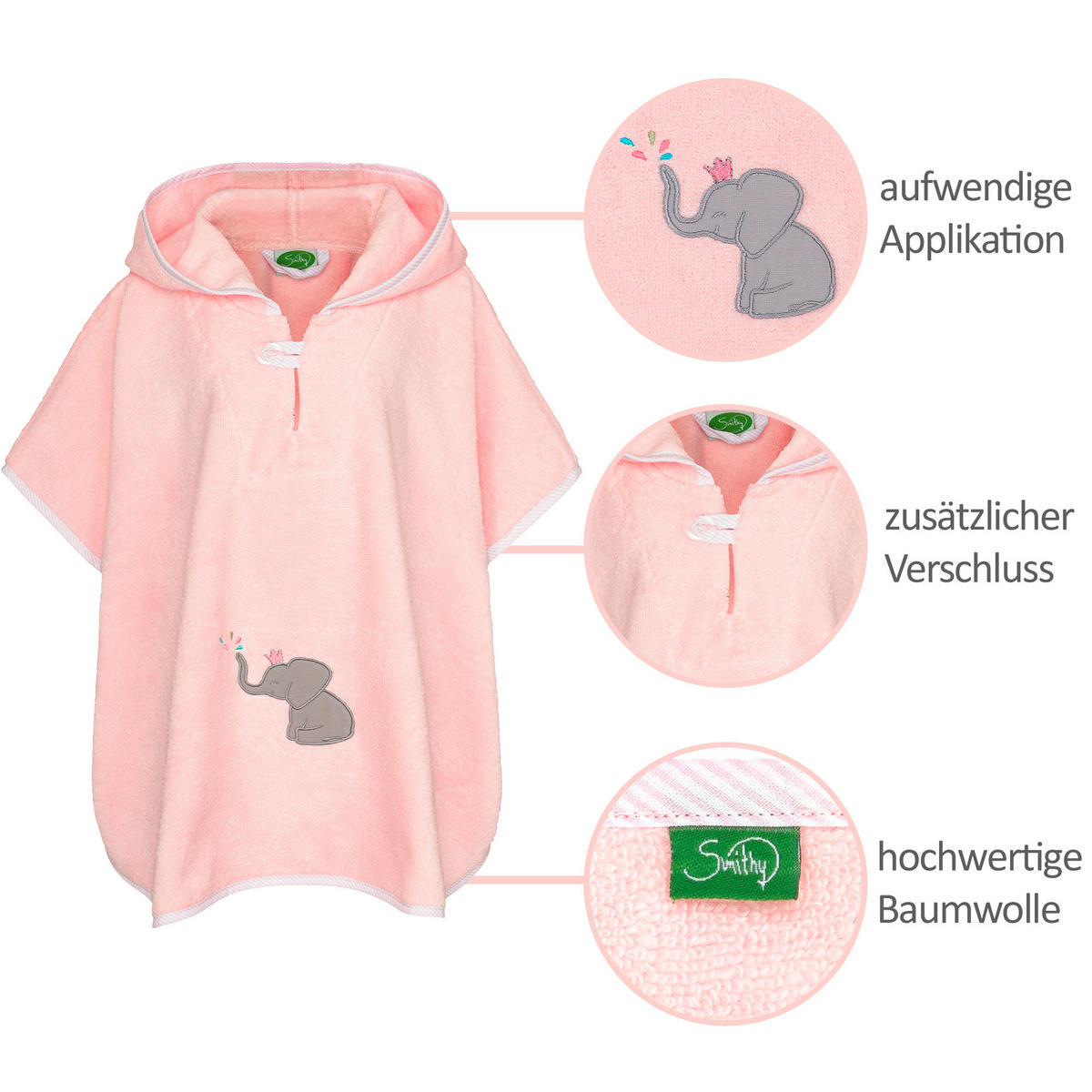 KAPUZENBADETUCH    - Rosa, Basics, Textil (70/55cm)