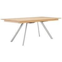 ESSTISCH Wildeiche massiv rechteckig Edelstahlfarben, Wildeiche  - Wildeiche/Edelstahlfarben, Design, Holz/Metall (190/100/75cm) - Venjakob