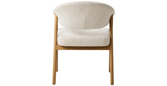 ARMLEHNSTUHL   Chenille  - Sandfarben/Eichefarben, KONVENTIONELL, Holz/Textil (63/81/63cm) - Ambia Home