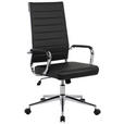 DREHSTUHL Schwarz, Chromfarben  - Chromfarben/Schwarz, KONVENTIONELL, Leder/Kunststoff (63,5/103/112.5/55,5cm) - Venda