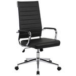 DREHSTUHL Schwarz, Chromfarben  - Chromfarben/Schwarz, KONVENTIONELL, Leder/Kunststoff (63,5/103/112.5/55,5cm) - Venda