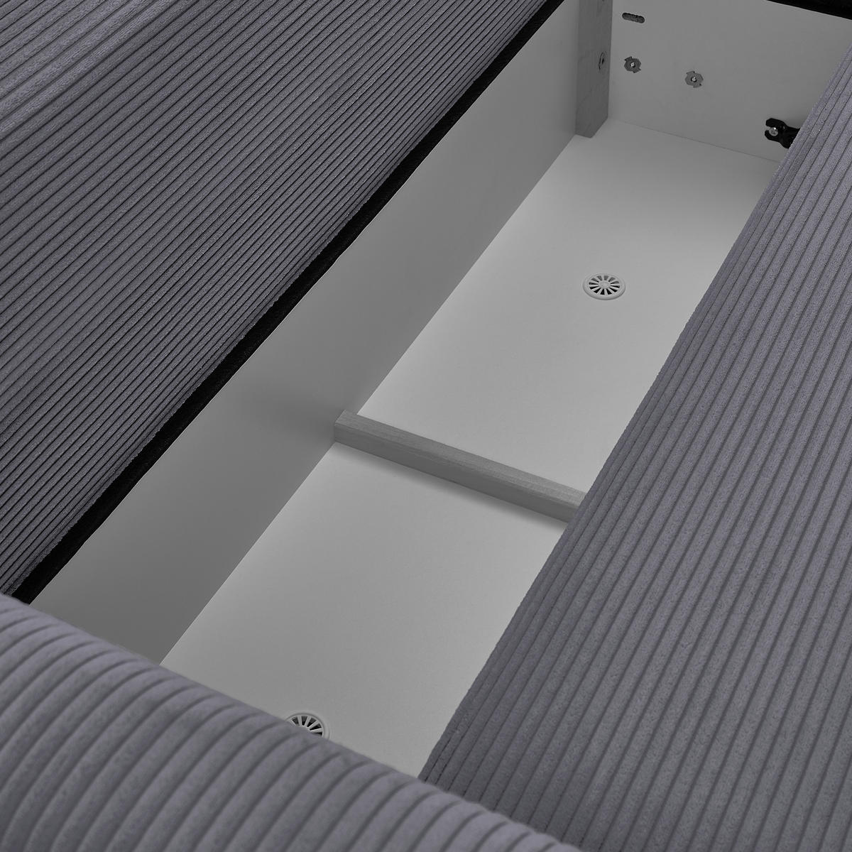 CANAPÉ D'ANGLE in Cord Dunkelgrau  - Dunkelgrau/Schwarz, Konventionell, Holz/Textil (267/181cm) - Carryhome