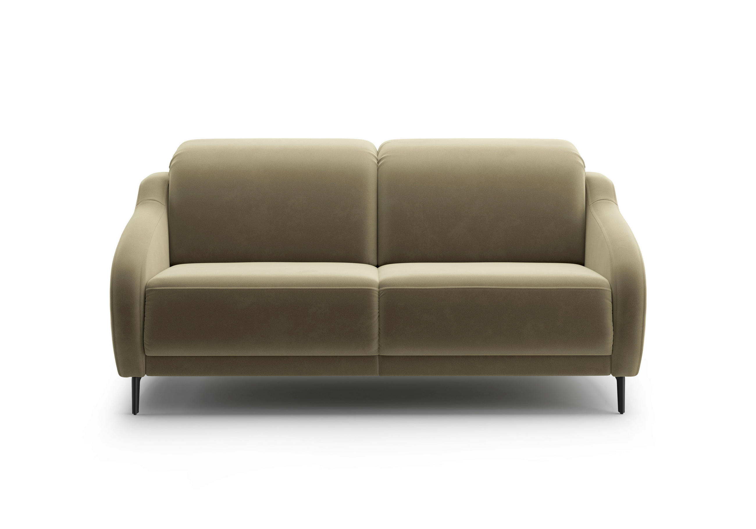 3-SITZER-SOFA Samt Olivgrün  - Schwarz/Olivgrün, MODERN, Textil/Metall (192/93/104cm) - Sit & More