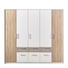 KLEIDERSCHRANK 5-türig Eichefarben, Weiß - Eichefarben/Alufarben, Design, Holzwerkstoff/Kunststoff (230/212/56cm) - Carryhome KLEIDERSCHRANK 5-türig Eichefarben, Weiß - Eichefarben/Alufarben, Design, Holzwerkstoff/Kunststoff (230/212/56cm) - Carryhome