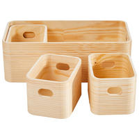 AUFBEWAHRUNGSBOXEN-SET - Naturfarben, Trend, Holz (35/17/12cm) - Ambia Home