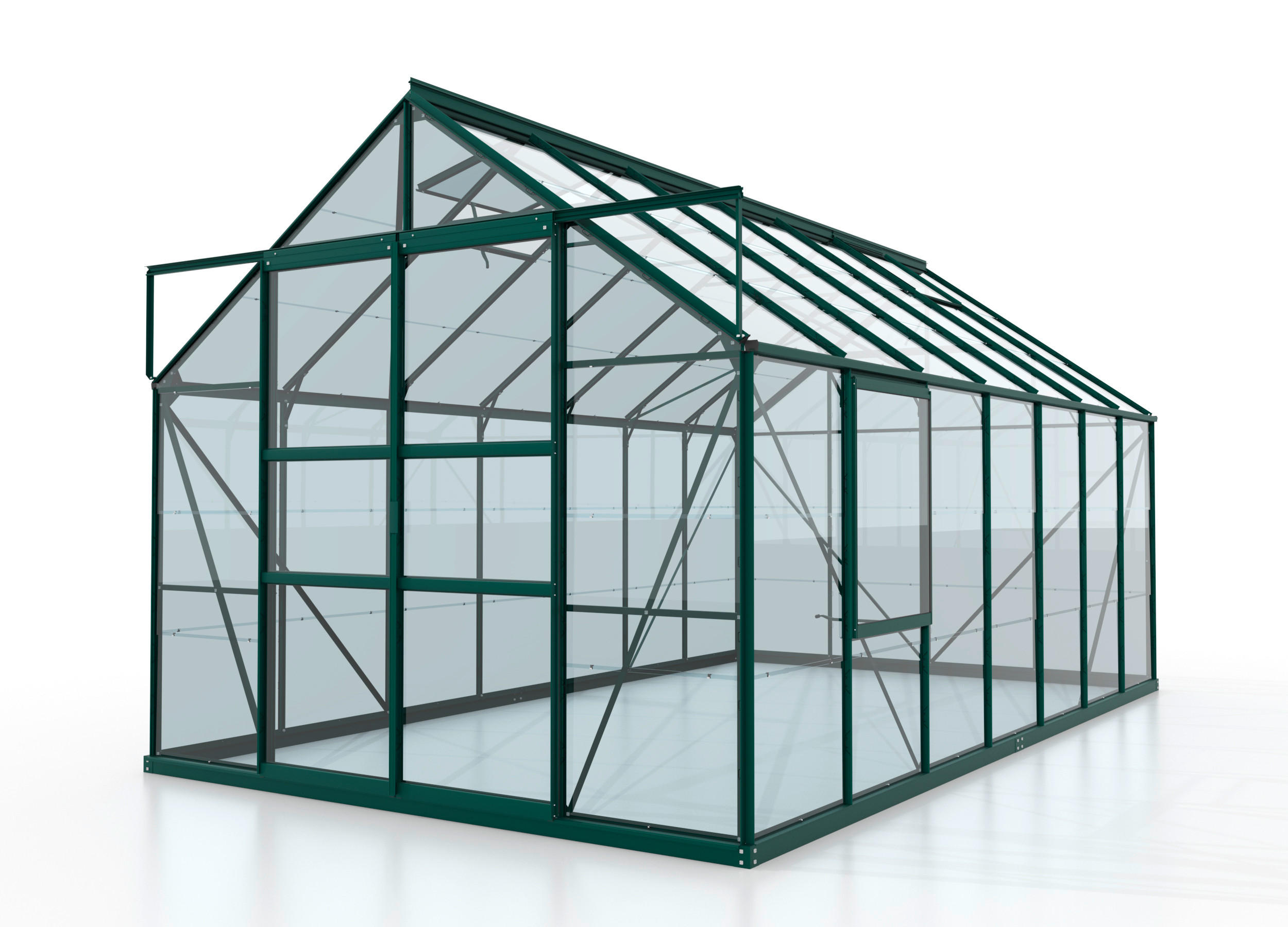 GEWÄCHSHAUSBAUSATZ - Grün, Basics, Glas/Metall (257/231,8/445cm)
