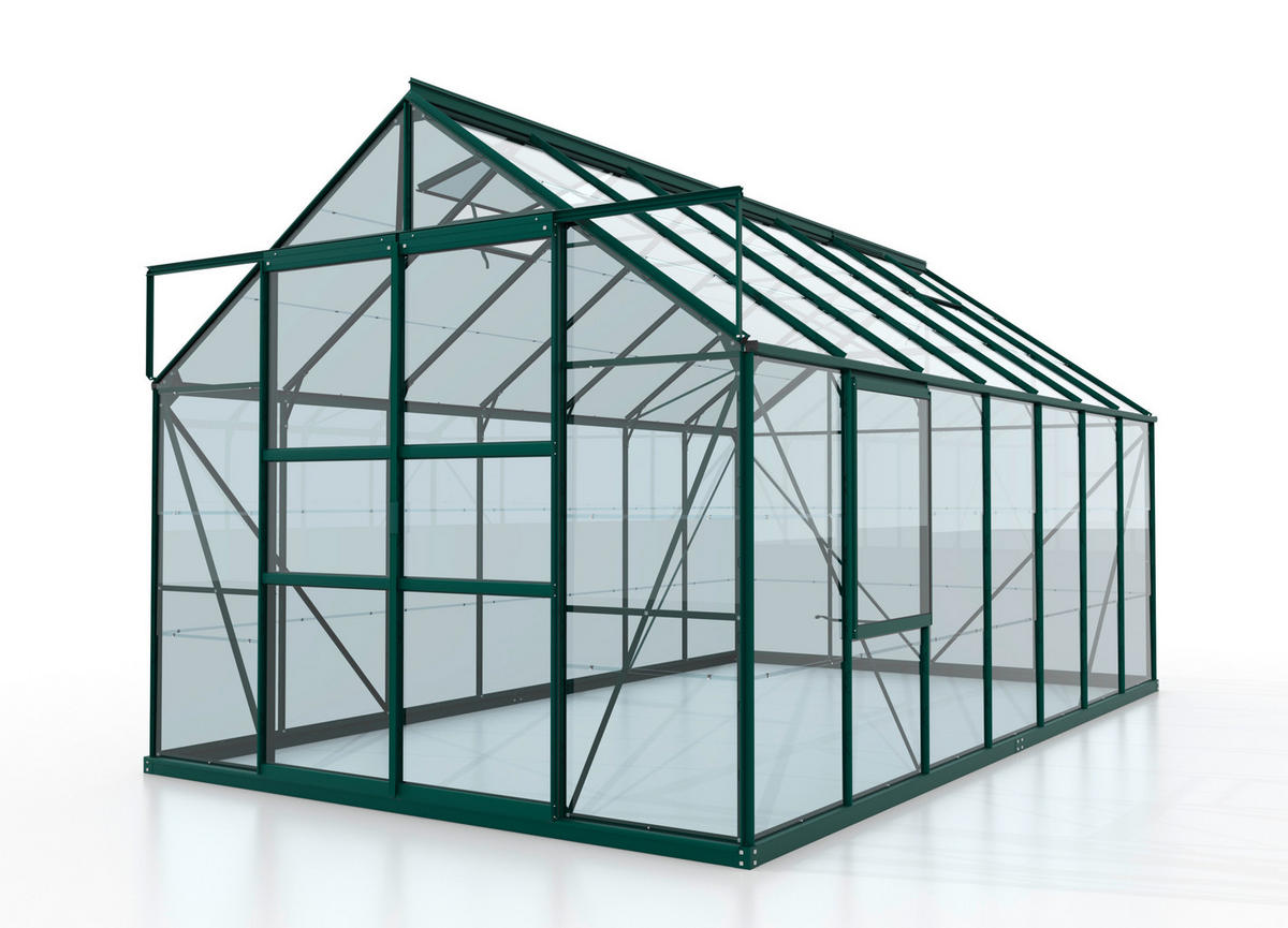 GEWÄCHSHAUSBAUSATZ - Grün, Basics, Glas/Metall (257/231,8/445cm)